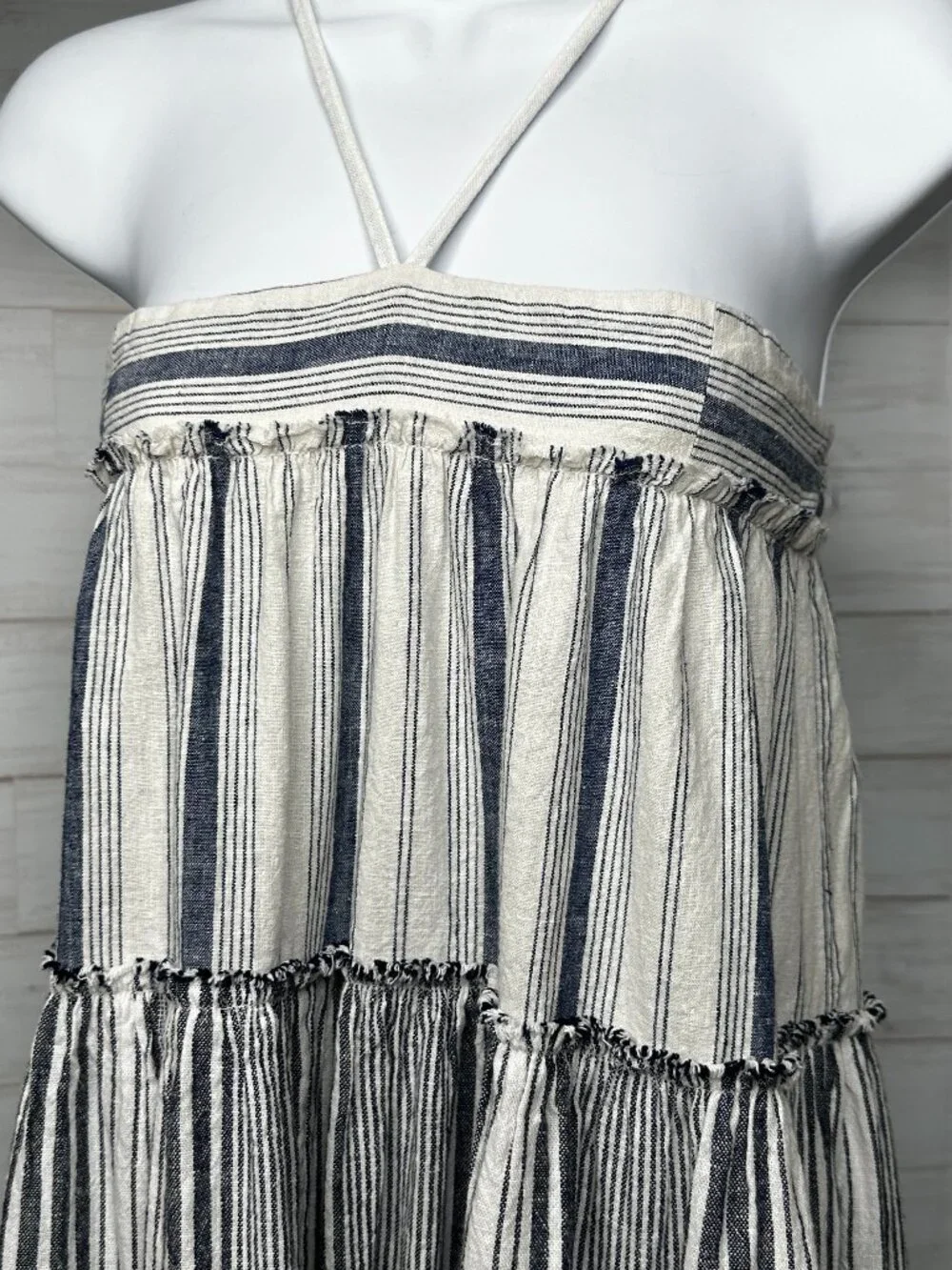 J. Crew Womens Chambray Cover-Up Dress in Blue and White Stripes Size Medium